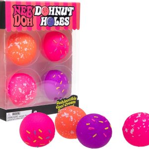 Dohnut Hole 4 Pack - Sensory Squeeze Toy - 1.5" in Diameter - Colors May Vary